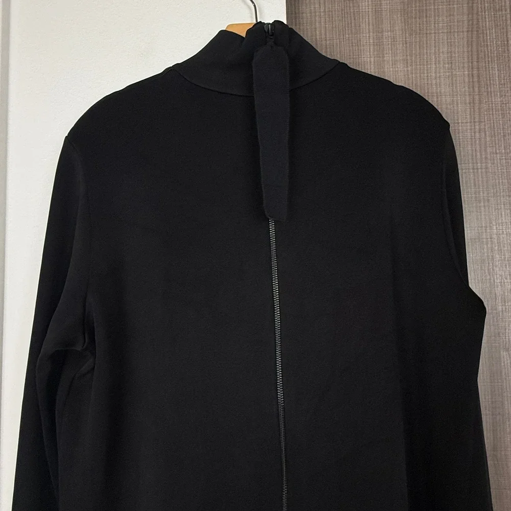 COS Black Mockneck Jersey‎ Knit Midi Dress Full Back Zip